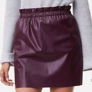 Ann Taylor Loft Faux Leather Paper Bag Skirt